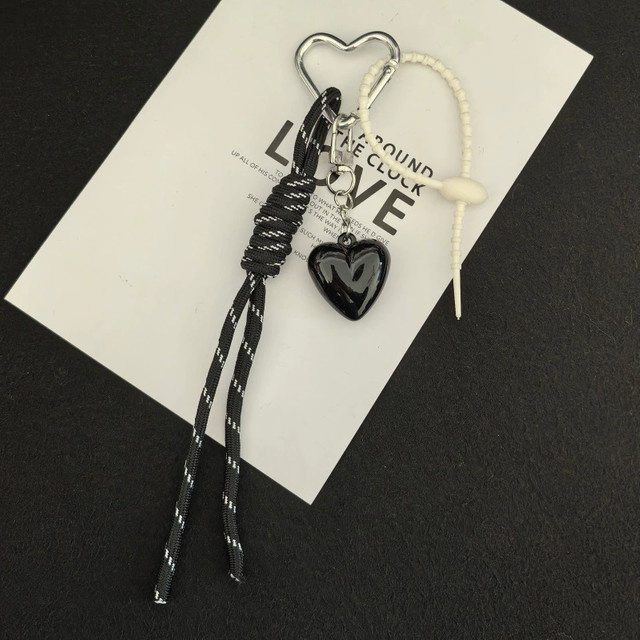 Yogodlns Schlüsselanhänger Herz-Lederband, Kirschschleife, Handy-Lanyard - Bild 1