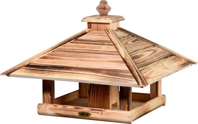 DOBAR Vogelhaus Lumbre zum Aufstellen, geflammt, braun - Bild 1