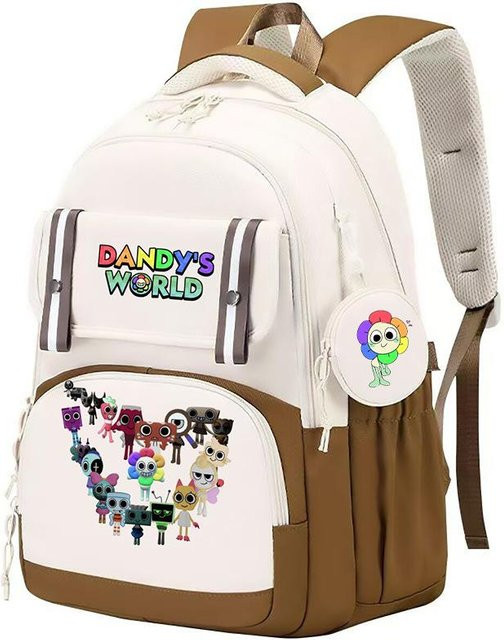 3-teiliges Schulrucksack-Set für Schüler aus Oxford-Stoff in Weiß mit Federmäppchen und Schultergurt - Bild 1