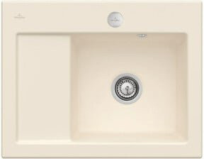Villeroy & Boch Spüle Subway 45 Compact in Ivory mit Ablaufgarnitur und Exzenter, Keramik, Beige - Bild 1