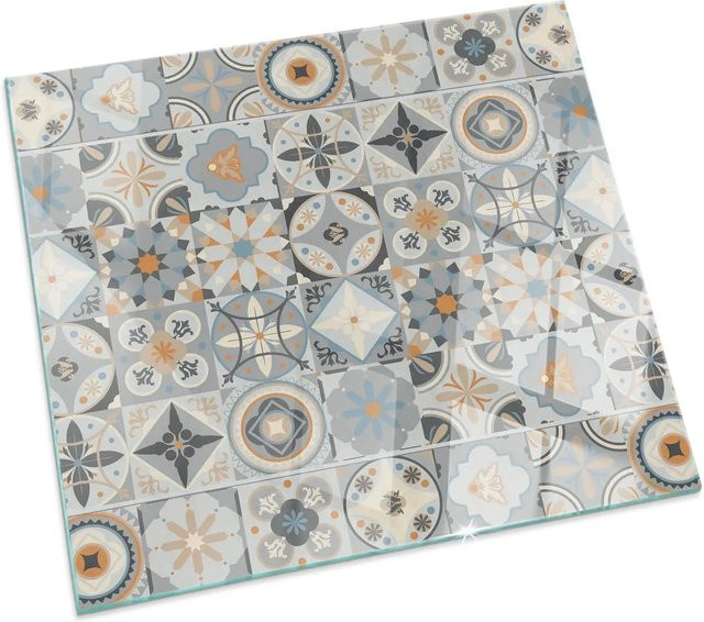 Tulup Glasplatte für Kaminöfen mit Mosaikmuster in Grau, B/B/H: 60 x 60 x 0 cm - Bild 1