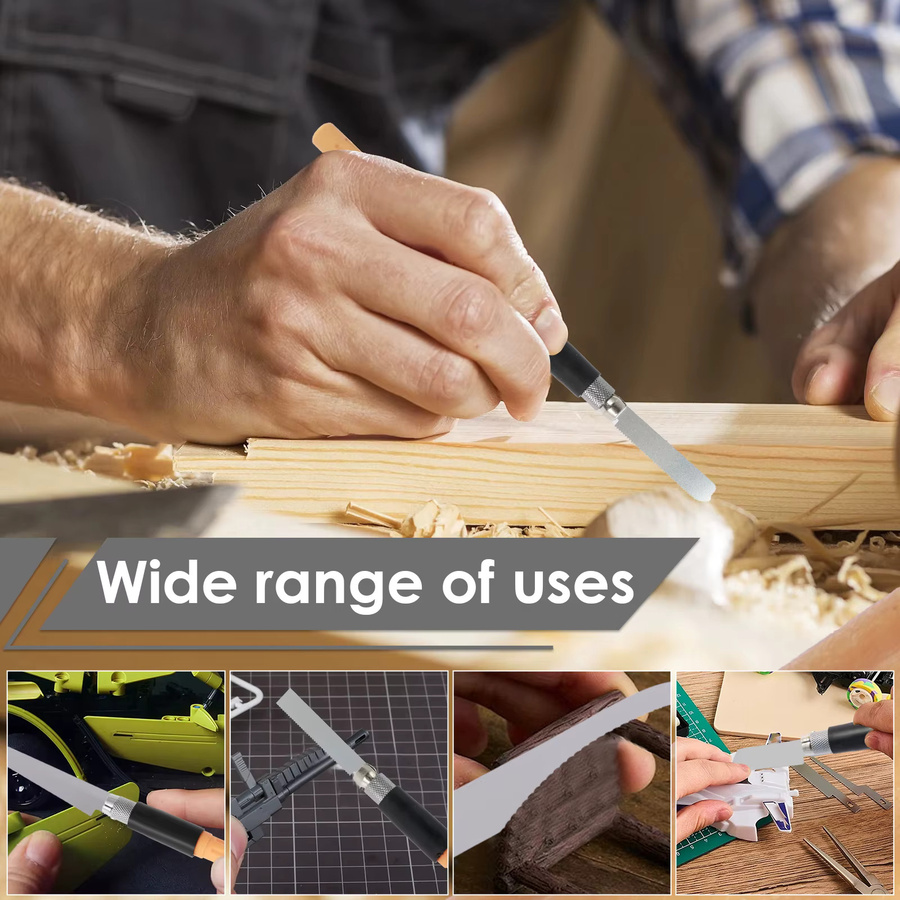 Toorise Mini-Handsäge mit 8 Klingen in Grau für Metall, Holz und PVC, ideales DIY-Modellwerkzeug für Handwerk und Hobby - Bild 2
