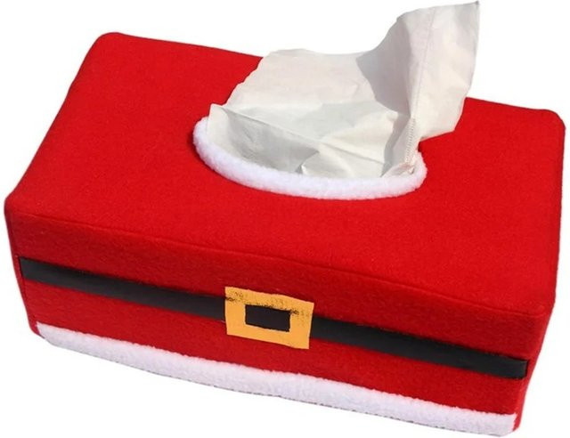 Weihnachts Serviettenbox mit Klee-Muster in Rot aus Kunststoff - Bild 1