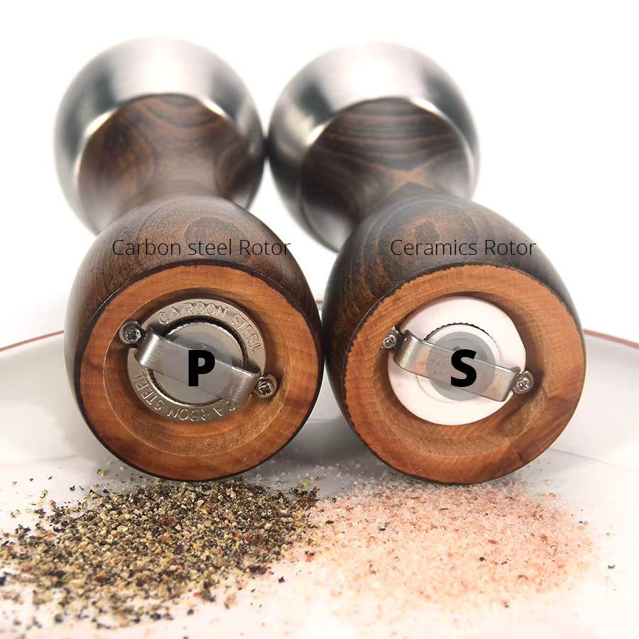 Leeseph Premium Buchen-Pfeffermühle in Braun mit Präzisions-Kohlenstoffstahl-Rotor für Pfefferkörner und Meersalz - Bild 2