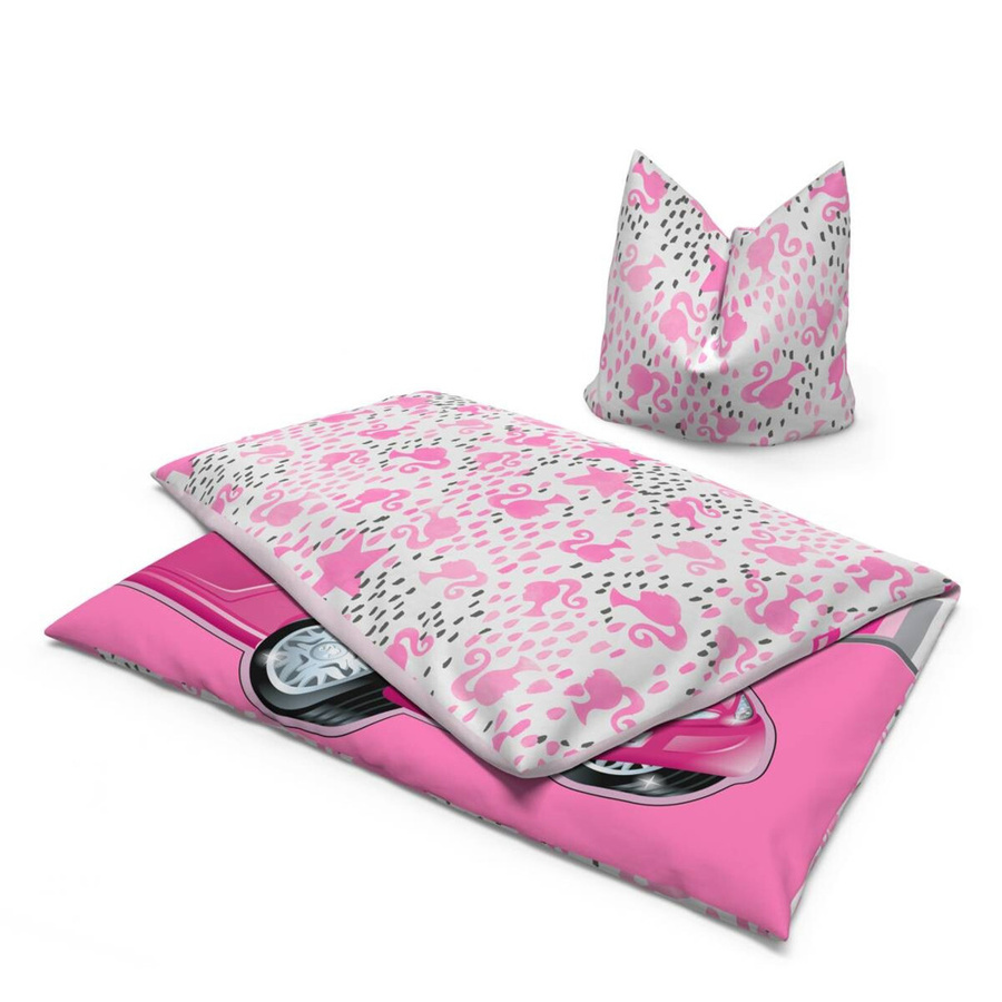 Barbie Microfaser Bettwäsche Set für Kinder in Rosa mit Deckenbezug und Kissenbezug, B/H: 135 x 200 cm und 80 x 80 cm - Bild 2