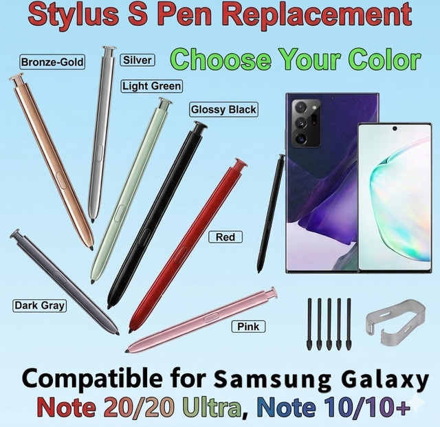 Samsung Stylus Pen S Pen für Galaxy Note 20, Note 20 Ultra, Note 10 und Note 10 Plus inklusive Ersatzspitzen in Blau - Bild 1