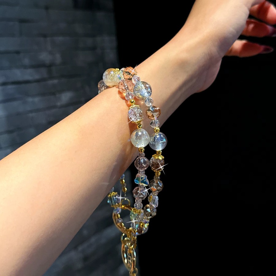 ZHANZHI Luxus Schmetterling Telefonarmband mit Strass und Perlen als Handy Lanyard und Schlüsselbund in Green Multicolour - Bild 2