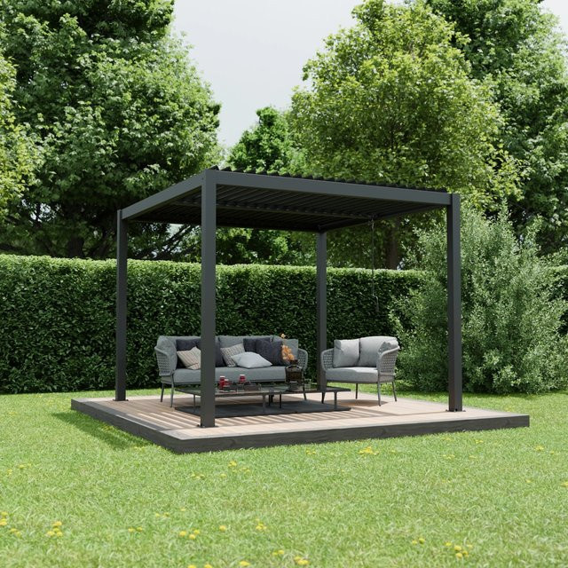 Ximax Pergola Shade Aluminium Dunkelgrau B/T: 300 x 300 cm - Bild 1