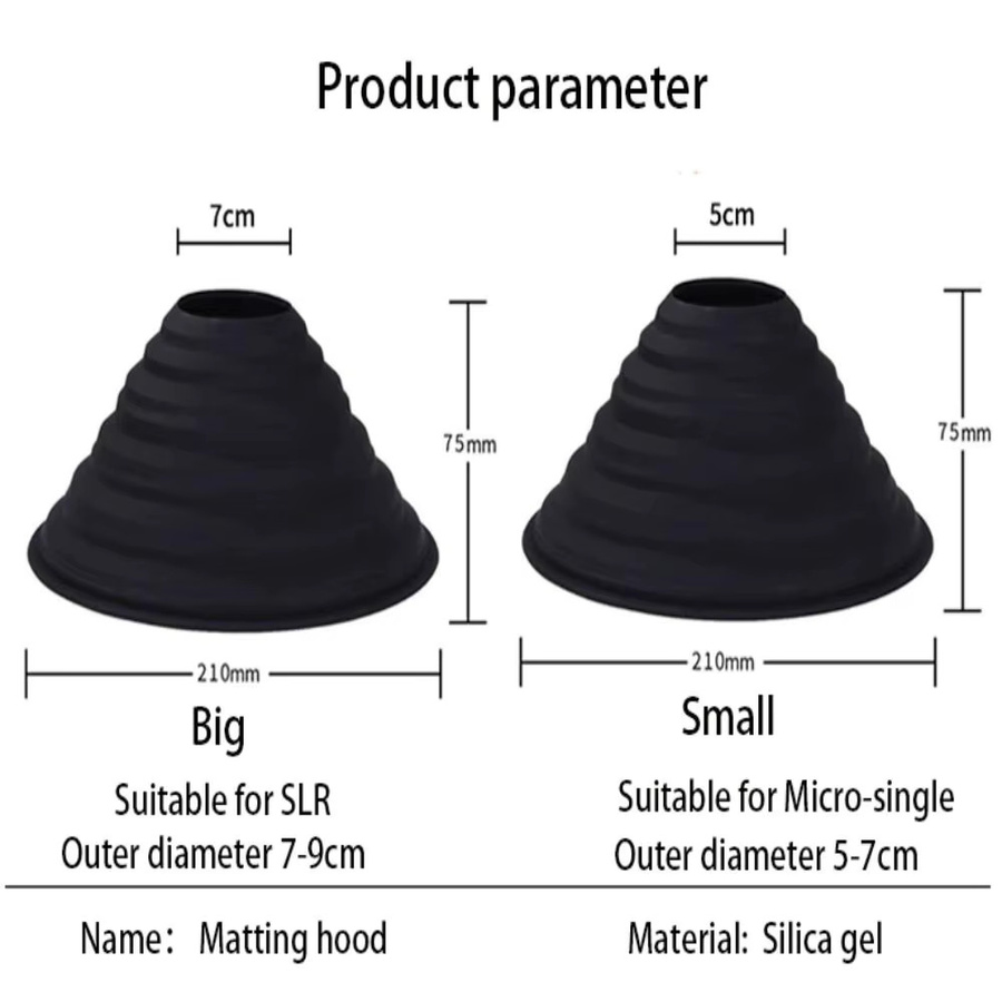 MIIQNUS Anti-Reflexions Linsenhaube aus Silikon, faltbar und reversibel, Schwarz, Durchmesser: 53 mm bis 72 mm oder 73 mm bis 88 mm - Bild 6