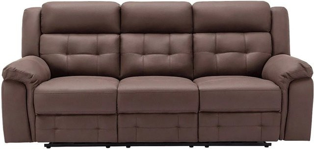 Vente-unique Relaxsofa Ortiano in Braun mit Mikrofaser und Kunstleder im Vintage-Stil - Bild 1