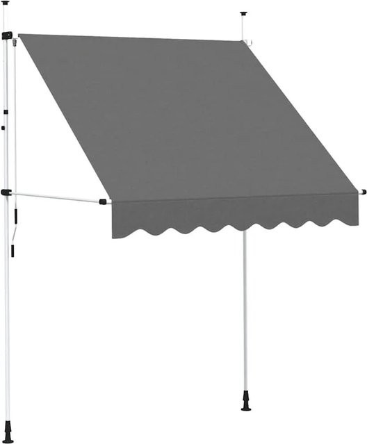 vidaXL Einziehbare Markise Handbetrieben aus Polyester in Anthrazit, Breite: 200 cm - Bild 1