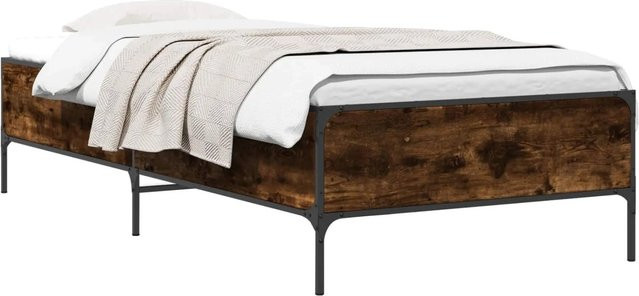 vidaXL Bettrahmen aus Holzwerkstoff in Grau und Braun, B/H: 80 x 200 cm - Bild 1