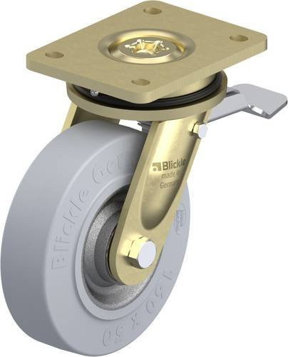 Blickle Lenkrolle LS-SE 160K-ST-SG mit Feststeller in Silber und Grau, Rad-Durchmesser: 160 mm, Tragfähigkeit: 450 kg - Bild 1