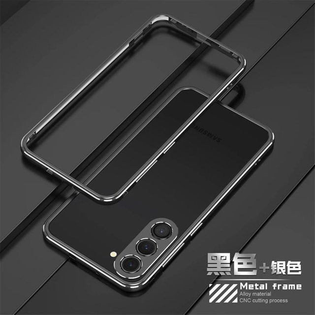Stoßfeste Schutzhülle aus Aluminium und Metall für Samsung Galaxy S23 Ultra S24 Ultra S25 Plus in Schwarz - Bild 1