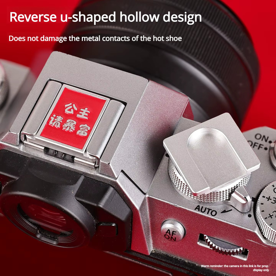 Metall-Blitzschuhabdeckung für Fujifilm Kameras in Silber - Bild 1