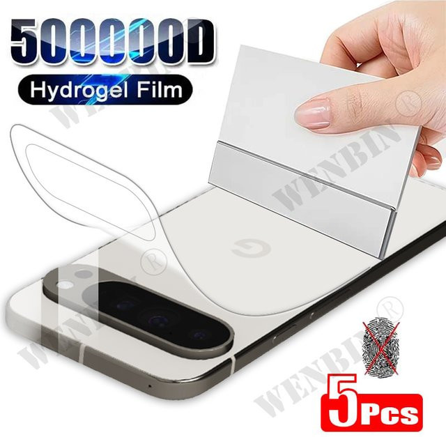 5 Stück Hydrogel-Rückseitenfolien für Google Pixel 9, 8, 7, 6 Pro XL und Pixel 9A, 8A, 7A, 6A, 5 in Transparent - Bild 1