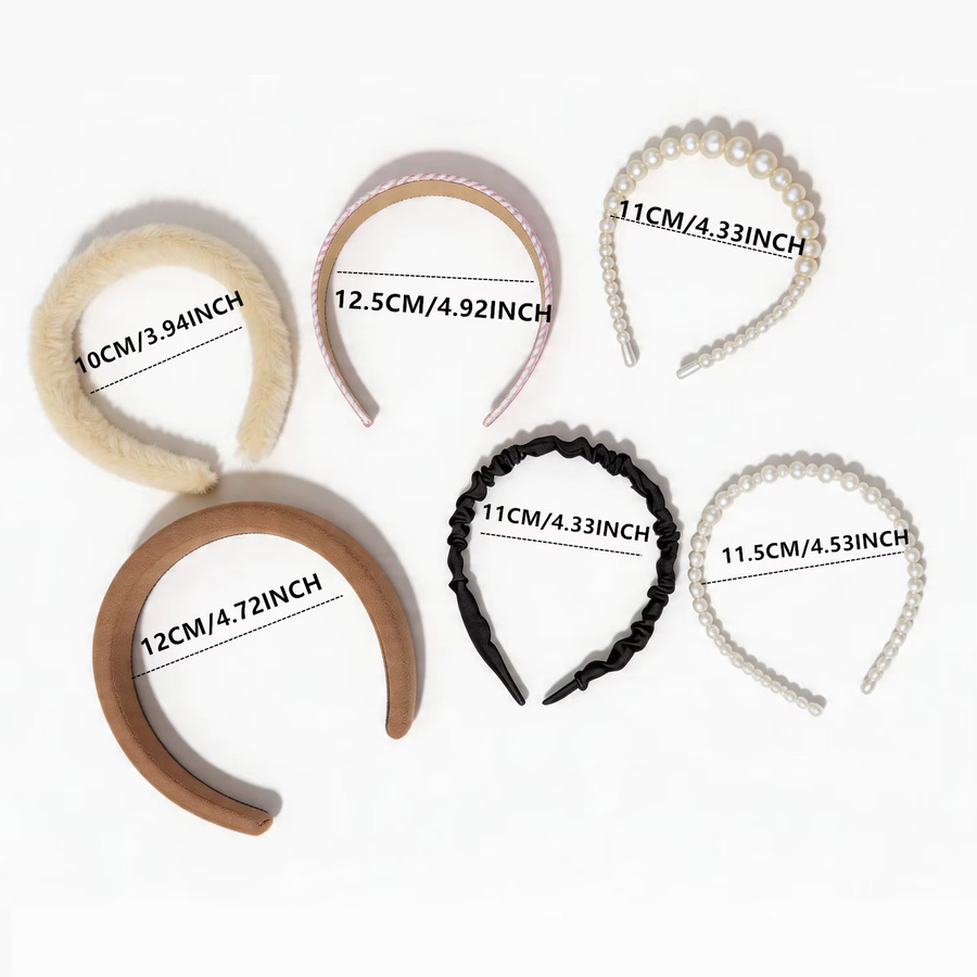 Yanrong Multi-Style-Stirnbänder, 1 Set, Damen, breiter Rand - Bild 3