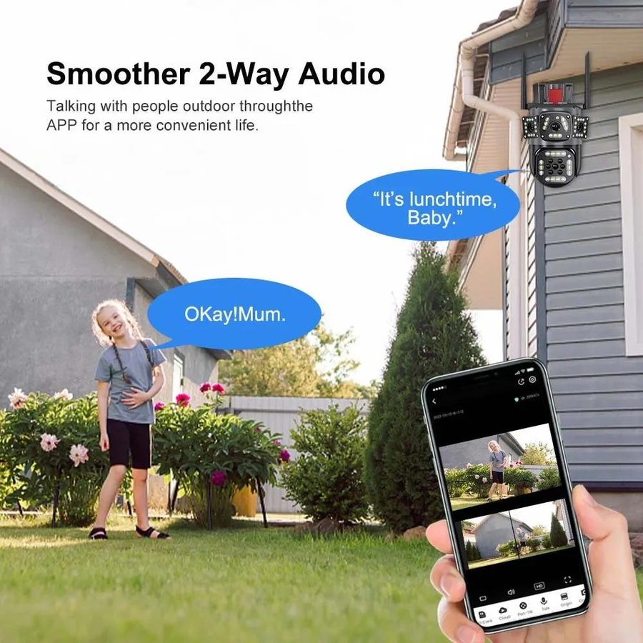 Vstarcam 12MP 6K PTZ-IP-Überwachungskamera mit KI-Personenerkennung, Multi-Objektiv und automatischer Verfolgung für drei Bildschirme, drahtlose CCTV-Sicherheitskamera - Bild 2