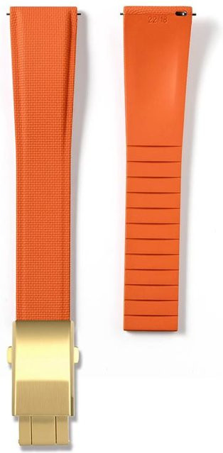 PINSENDA Uhrenarmband FKM-Gummi, Gold/Orange, Unisex - Bild 1