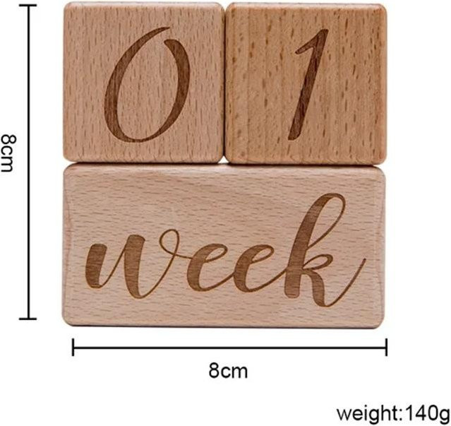 Topmix Baby Holz Meilenstein Blöcke, beige - Bild 1