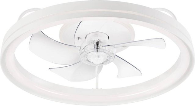Lamkur LED-Deckenventilator Falco in Weiß mit 4 Brennstellen, Höhe: 17 cm, Durchmesser: 50 cm - Bild 1