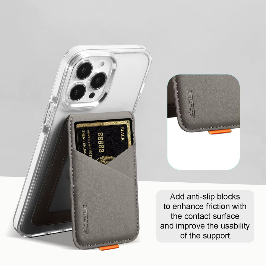 Eseble MagSafe Magnetischer Kartenhalter aus Leder für iPhone 14 13 15 16 17 Pro Max Plus in Weiß mit RFID-Schutz - Bild 2