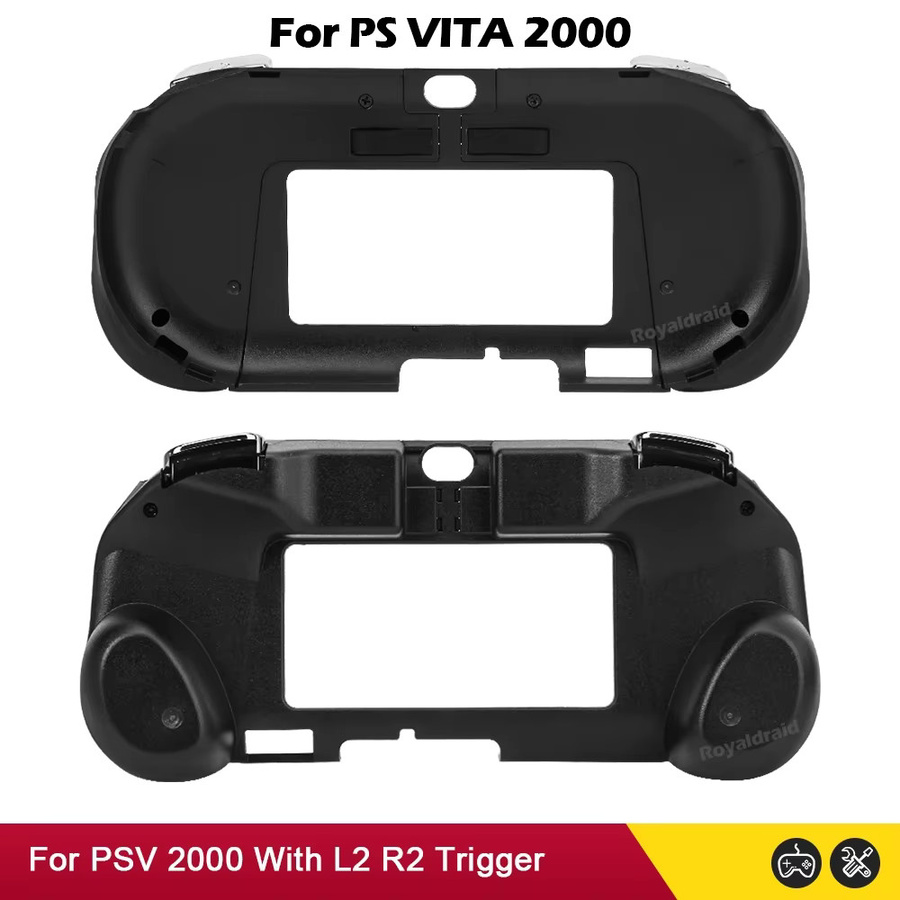 Hayoumon Schutzgehäuse mit Gamepad-Handgriffen und L2 R2 Trigger-Tasten für PS VITA 2000 und PSV 2000 Slim in Schwarz-Weiß - Bild 1