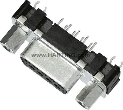 Harting D-SUB Buchsenleiste 37-polig Schwarz 180° zum Löten - Bild 1