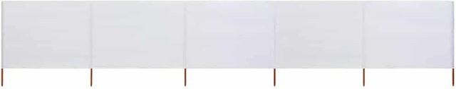 vidaXL 5-teiliges Windschutzgewebe Sandweiß B: 600 cm, H: 80 cm - Bild 1