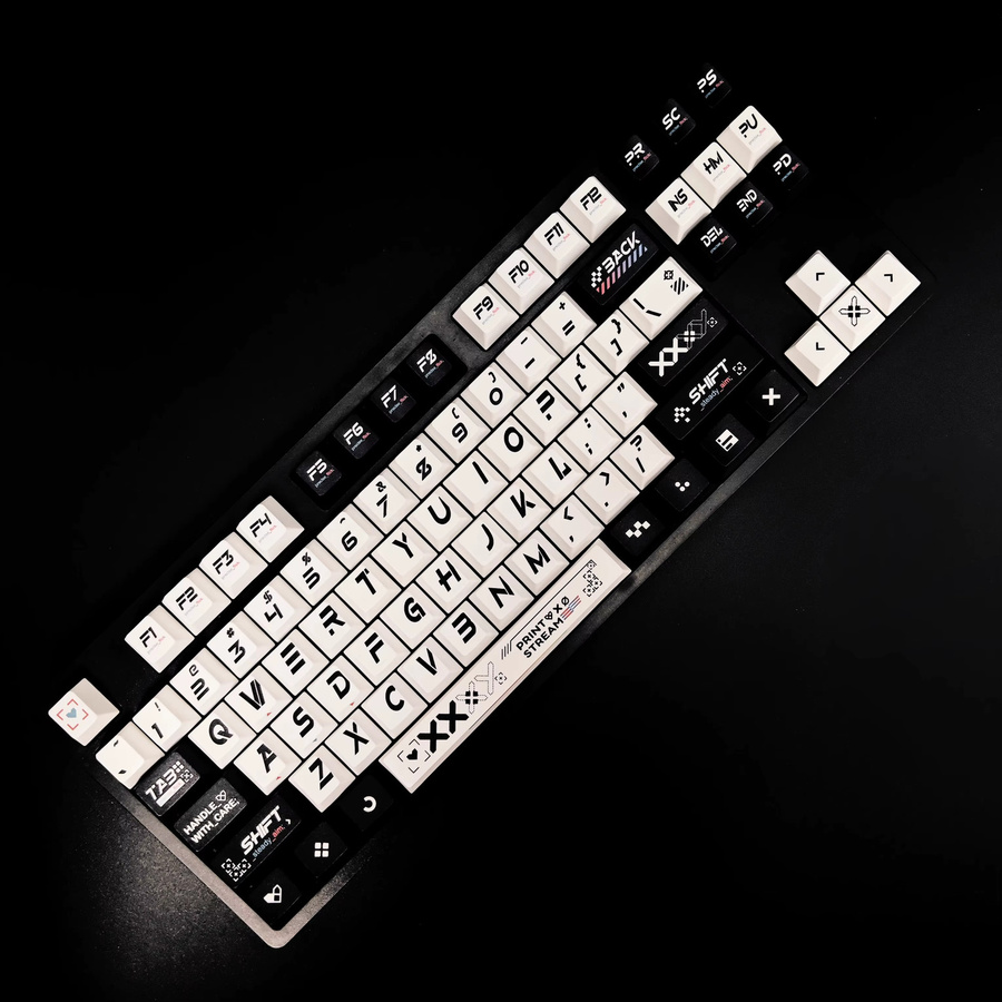 Aifei PrintStream Tastenkappen Set aus PBT mit Farbsublimation im Cherry-Profil für MX-Switches, 139 Tasten, Schwarz - Bild 2