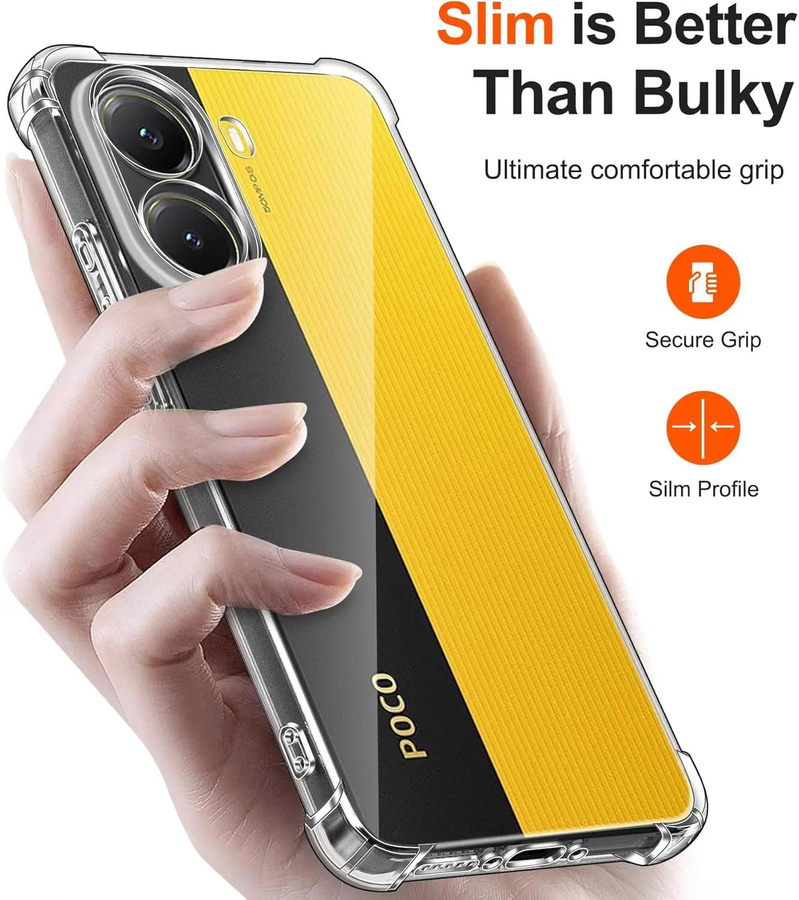 Transparente TPU Schutzhülle für Xiaomi Poco F7 mit stoßfestem Bumper an den vier Ecken - Bild 2