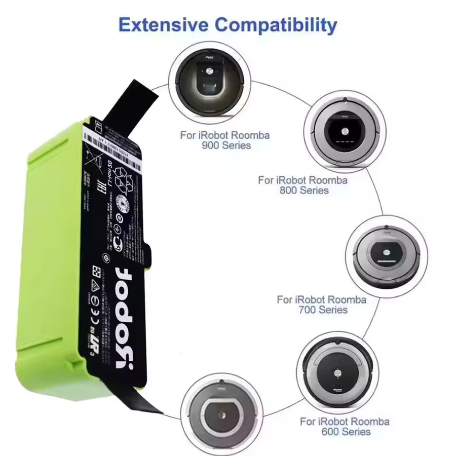 iRobot Lithium-Ionen-Akku 12800mAh für Roomba Reiniger der Serien 600, 700, 800 und 900 in Grün - Bild 3