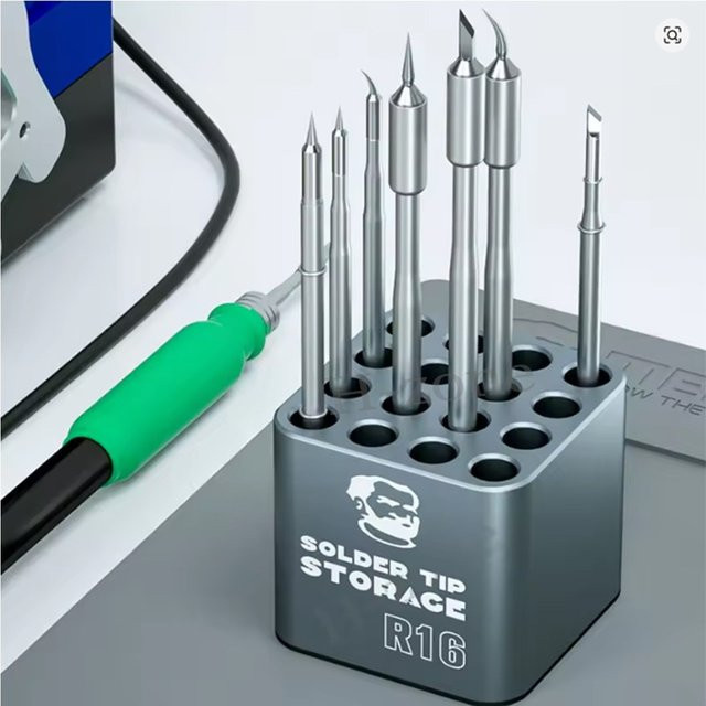 MECHANIC R16 Lötspitzen-Aufbewahrungsbox mit 16 Löchern für C115 C210 C245 T12 Heizkerne und Handy-Reparaturwerkzeug - Bild 1