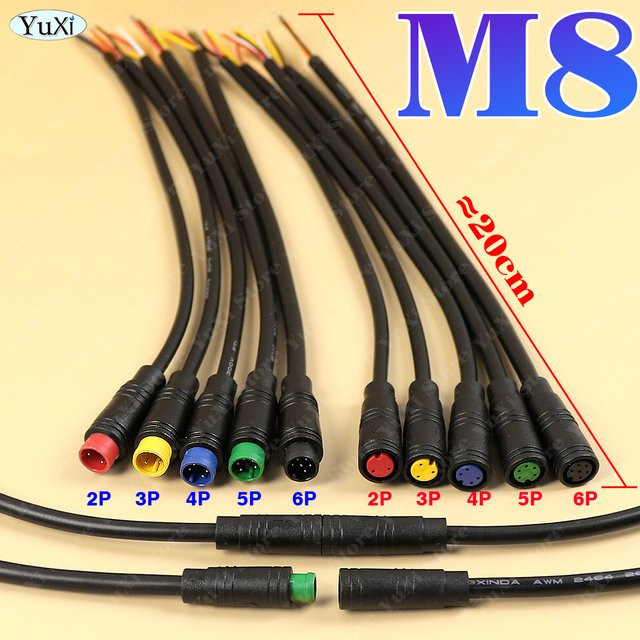 YuXi M8 Core Buchse-Stecker Set Wasserdichte Elektro-Ebike-Verbinder für Signalsensoren und Roller-Kabel - Bild 1
