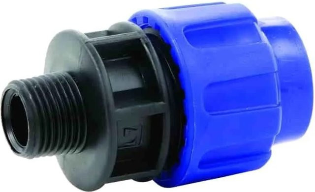 Cepex PE-Rohr Klemmverschraubung für Trinkwasser, 20 mm x 1/2 Zoll AG, Blau - Bild 1