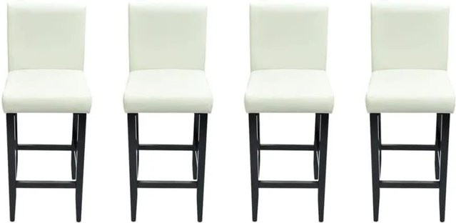 Set aus 4 vidaXL Barhockern in Weiß aus Kunstleder im klassischen Design - Bild 1