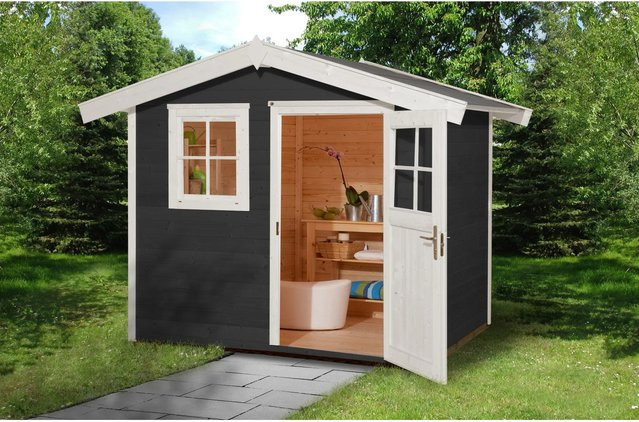 WEKA Gartenhaus 123 Gr.2 aus Fichtenholz mit Satteldach in Anthrazit, B/H/T: 306 x 237 x 235 cm - Bild 1