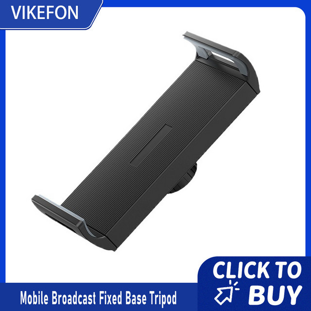VIKEFON Tablet Stretch Adapter Clip Holder für Stativ in Schwarz - Bild 1