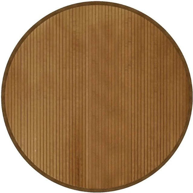vidaXL Teppich Rund Braun aus Bambus und Polypropylen Durchmesser: 100 cm - Bild 1