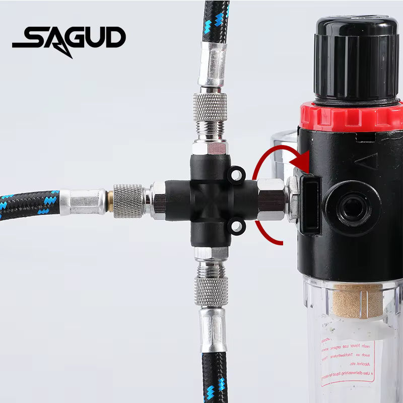SAGUD 3-Wege-Airbrush-Adapter SD-403/404 Luftschlauch-Splitter als Mehrzweck-Anschlusswerkzeug für Luftkompressor-Zubehör - Bild 3