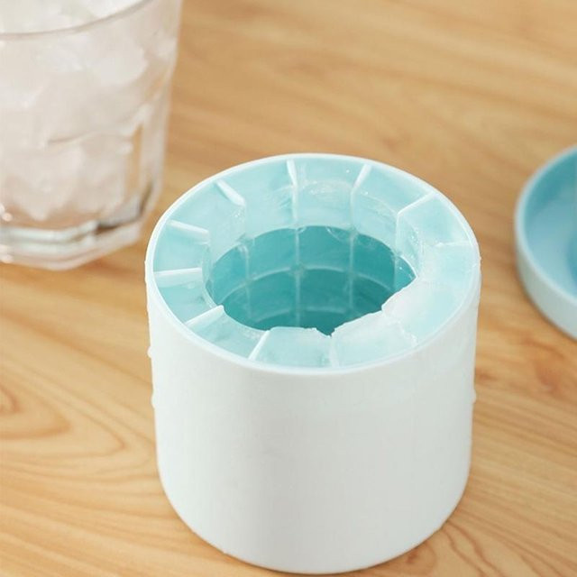 Silikon Eiswürfelform in Zylinderform für Whiskey und Cocktails, Blau - Bild 1