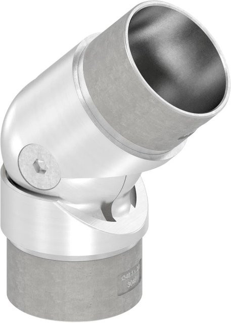 FeNau Gelenkstück aus V2A Edelstahl für Rohr Ø 48,3 x 2,0 mm zur Kabeldurchführung in Silber - Bild 1