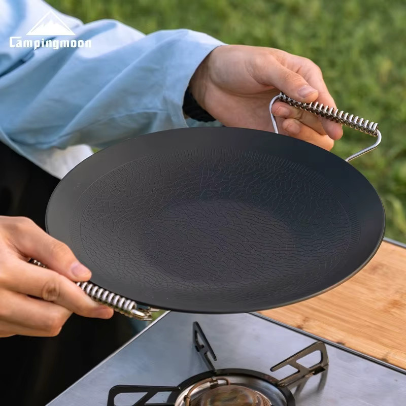 CAMPINGMOON GRW-27F Faltbare Grillplatte aus Stahl, dreischichtig und antihaftbeschichtet, Schwarz, B/T/H: 34,0 x 26,5 x 26,5 cm - Bild 3