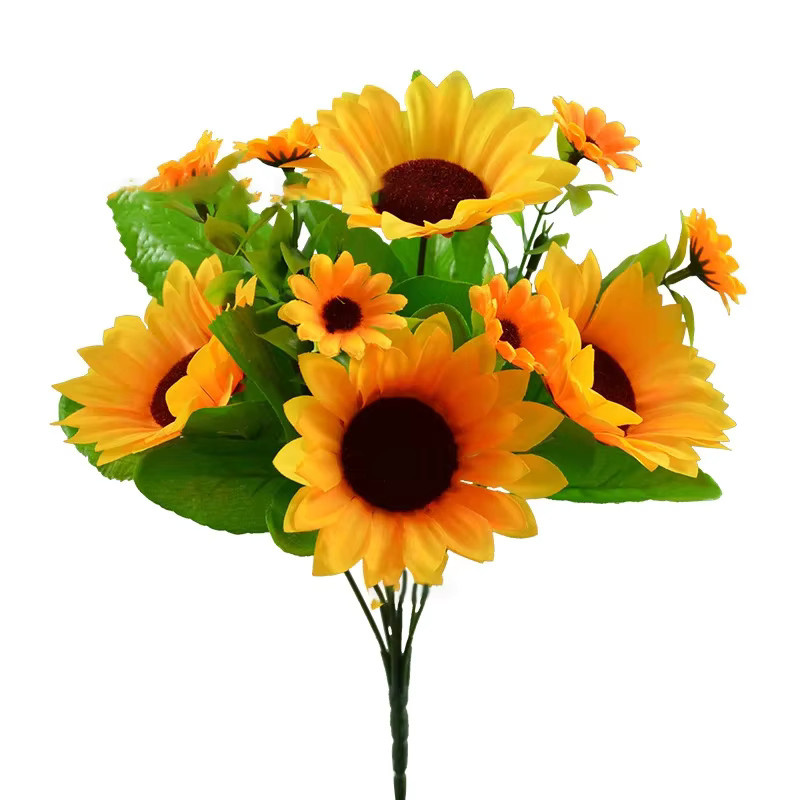 Künstlicher Sonnenblumenstrauß von NUBECOM in Gelb aus Seide für deine Innendekoration, Hochzeiten oder Partys, Höhe: 40,0 cm, Breite: 25,0 cm, Tiefe: 22,0 cm - Bild 1
