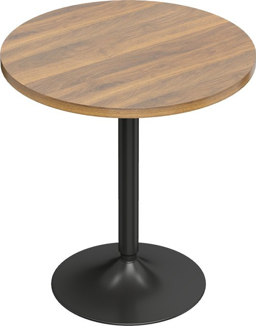 HOMCOM Runder Bartisch in Nussbaum mit Metallgestell, Durchmesser: 60 cm, Höhe: 73 cm - Bild 1