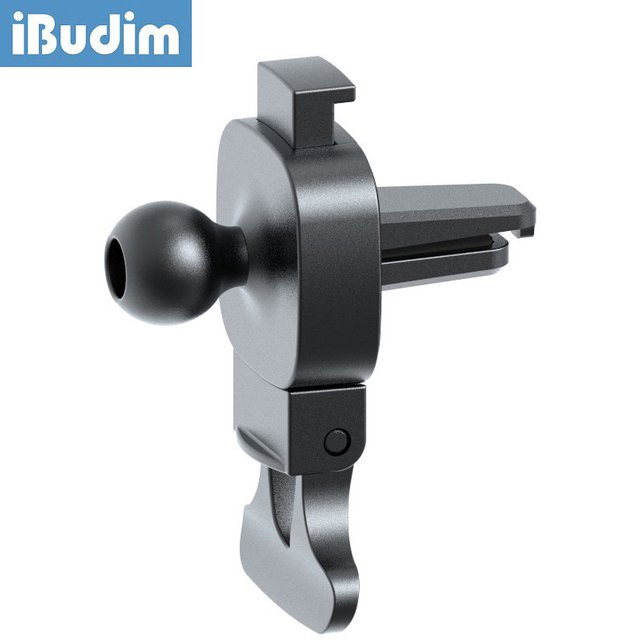 iBudim Auto-Handyhalterung für den Luftauslass mit 360-Grad-Rotation und 17mm Kugelkopf-Basis in Schwarz - Bild 1