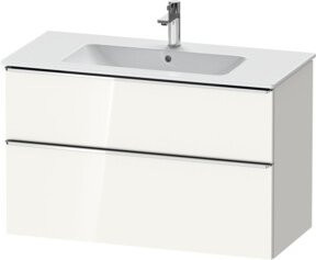 Duravit Waschtischunterschrank D-Neo in Weiß Hochglanz mit 1 Schublade und 1 Auszug, Wandmontage, B/T/H: 101 x 46,2 x 62,5 cm - Bild 1