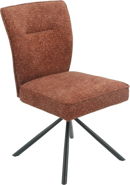 Premium Living Stuhl Ellen Giga S in Terracotta und Schwarz, moderner Drehstuhl mit Stoffbezug und Metallgestell, B/T/H: 55,5 x 65,5 x 90,5 cm - Bild 1