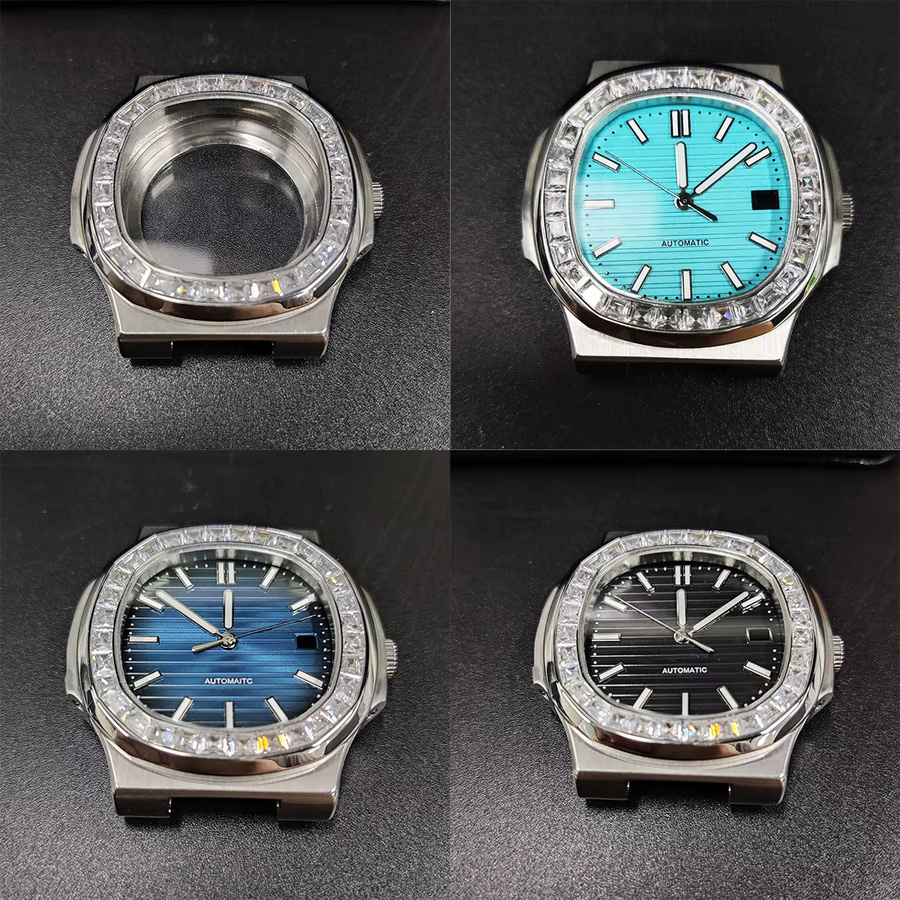 OUMASHI Uhrengehäuse Edelstahl, Diamant, 39 mm, Weiß - Bild 2