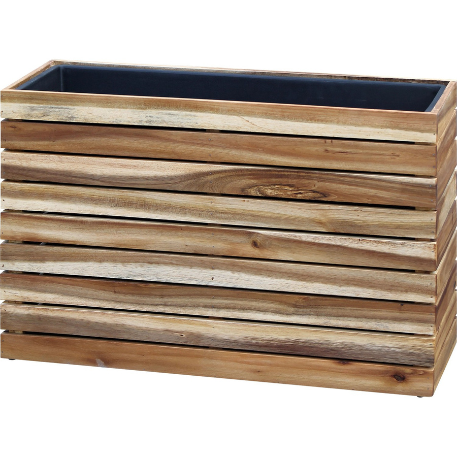 Pflanzkasten aus Akazienholz in Natur Braun B: 62,5 cm, T: 22,5 cm, H: 41 cm - Bild 2